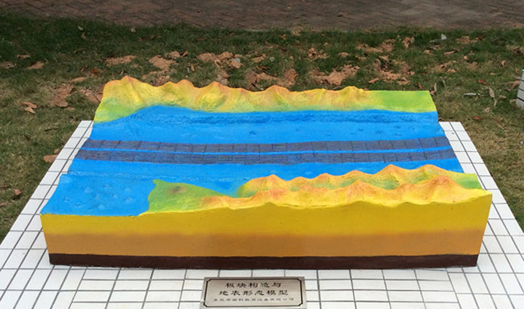 贵州贵阳板块构造及地表形态模型